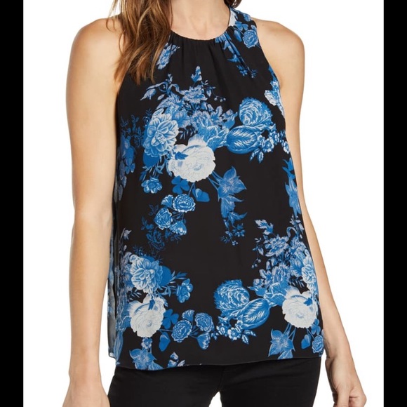 Vince Camuto Rose Sleeveless Chiffon Blouse - Picture 2 of 7